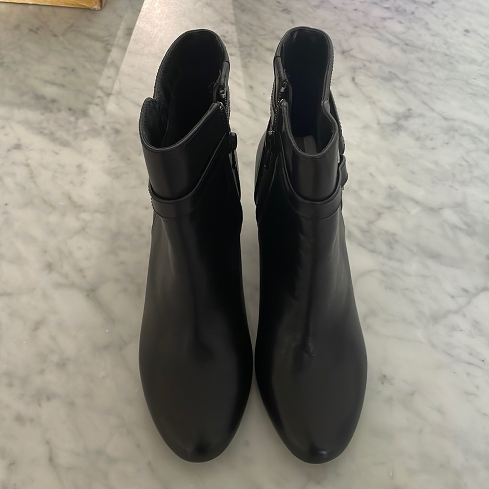 Black leather ankle boots! Brand new